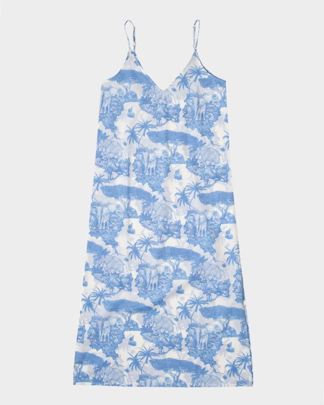 Toile-Print Cotton Slip Nightie